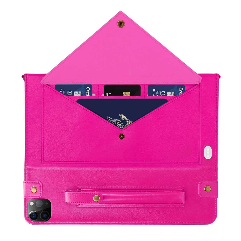 Shell Estilo Envelope Tablet Couro Estande Carteira Com Slot Para Caneta De Ar Ipad (2020) / Pro De 11 Polegadas (2020) (2018) - Rosa-4