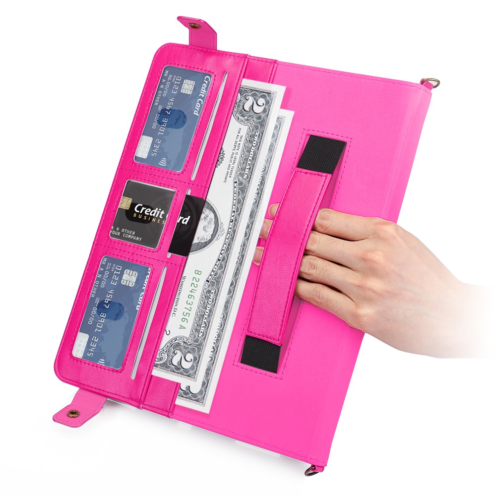 Shell Estilo Envelope Tablet Couro Estande Carteira Com Slot Para Caneta De Ar Ipad (2020) / Pro De 11 Polegadas (2020) (2018) - Rosa-7