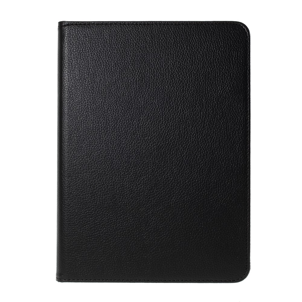 Capa de Couro de Pele Litchi Com Suporte Rotativo em 360 Para Ipad Pro 12,9 Polegadas (2020) (2018) - Preto