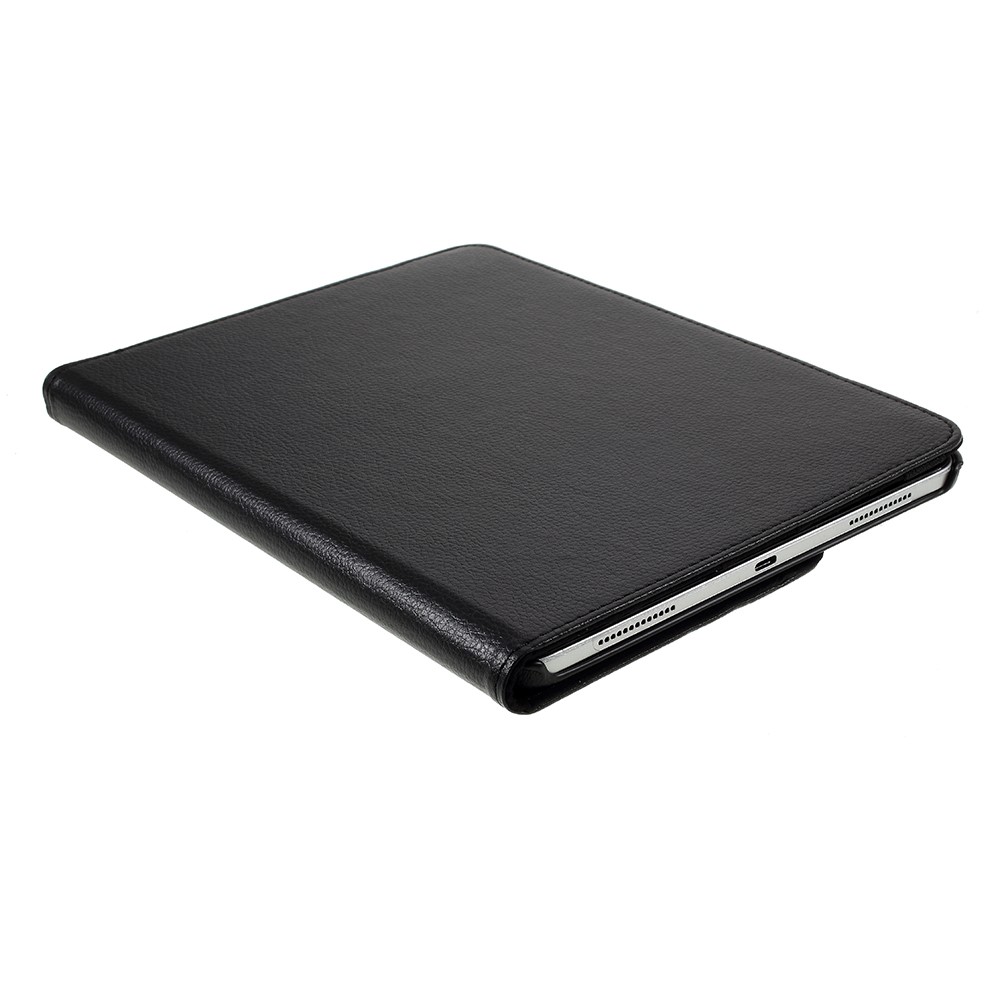 Couvercle de Boîtier en Cuir Litchi Skin Avec Support Rotatif à 360 Pour Ipad Pro 12,9 Pouces (2020) (2018) - le Noir