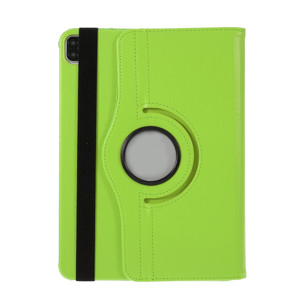 Litchi Skin Leather Case Cover with 360 Rotating Stand for iPad Pro 12.9 (2022) (2021) (2020) (2018) - Green