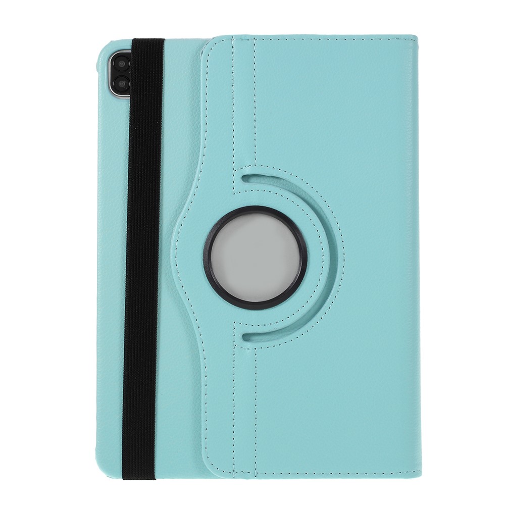 Litchi Skin Leather Case Cover with 360 Rotating Stand for iPad Pro 12.9 (2022) (2021) (2020) (2018) - Baby Blue