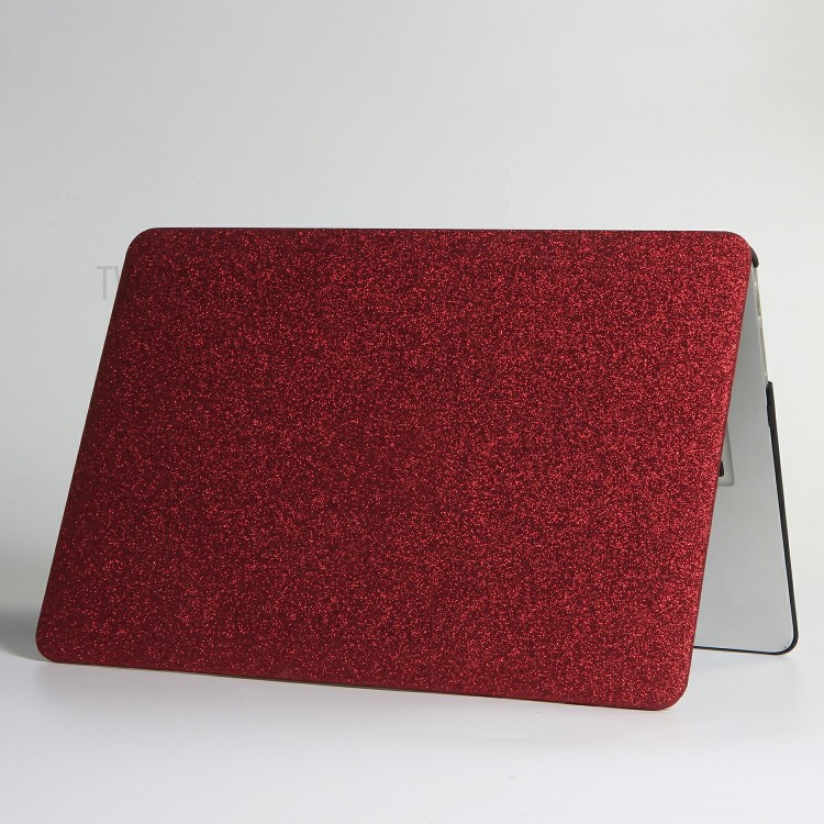 Custodia Protettiva In Pelle PU Superficie Scintillante Opaca Per L'aria Del Macbook 13.3 Pollici (2010) A1369 / (2012) A1466 - Vino Rosso-1