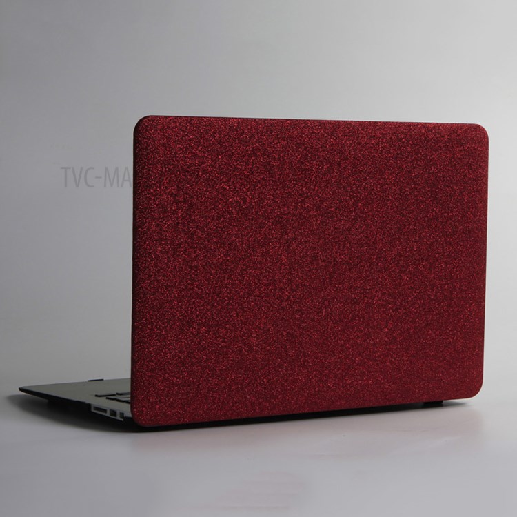 Custodia Protettiva In Pelle PU Superficie Scintillante Opaca Per L'aria Del Macbook 13.3 Pollici (2010) A1369 / (2012) A1466 - Vino Rosso-2