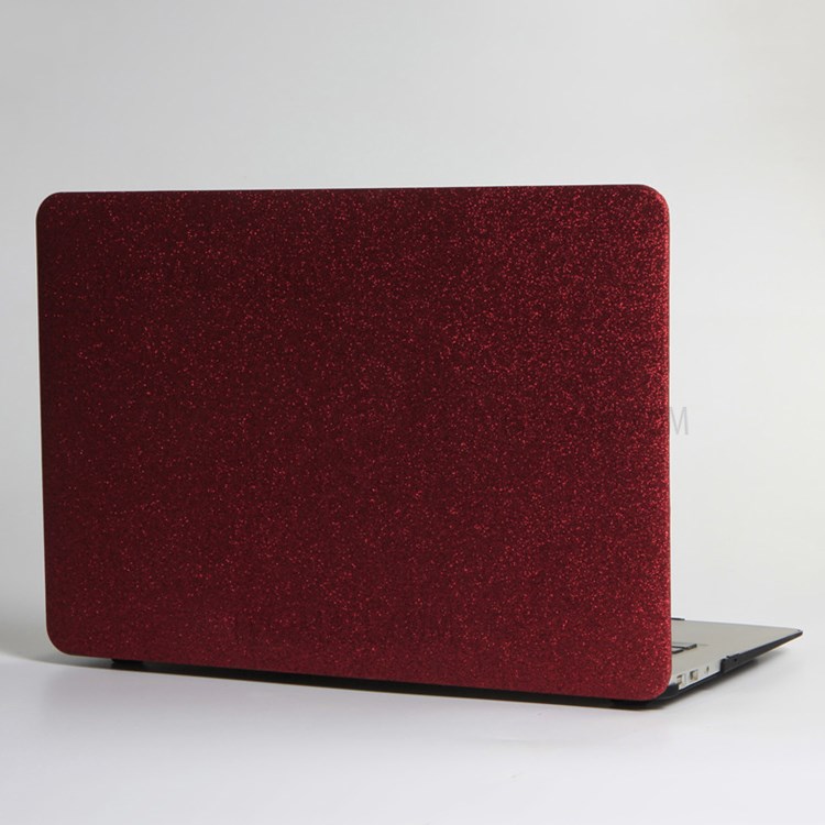 Custodia Protettiva In Pelle PU Superficie Scintillante Opaca Per L'aria Del Macbook 13.3 Pollici (2010) A1369 / (2012) A1466 - Vino Rosso-3