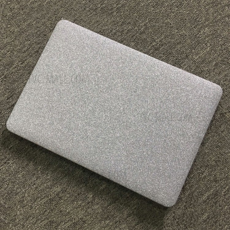 Custodia Protettiva In Pelle PU Superficie Scintillante Opaca Per L'aria Del Macbook 13.3 Pollici (2010) A1369 / (2012) A1466 - Argento-1