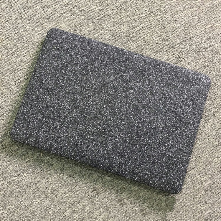 Custodia Protettiva In Pelle PU Superficie Scintillante Opaca Per L'aria Del Macbook 13.3 Pollici (2010) A1369 / (2012) A1466 - Grigio Scuro-1