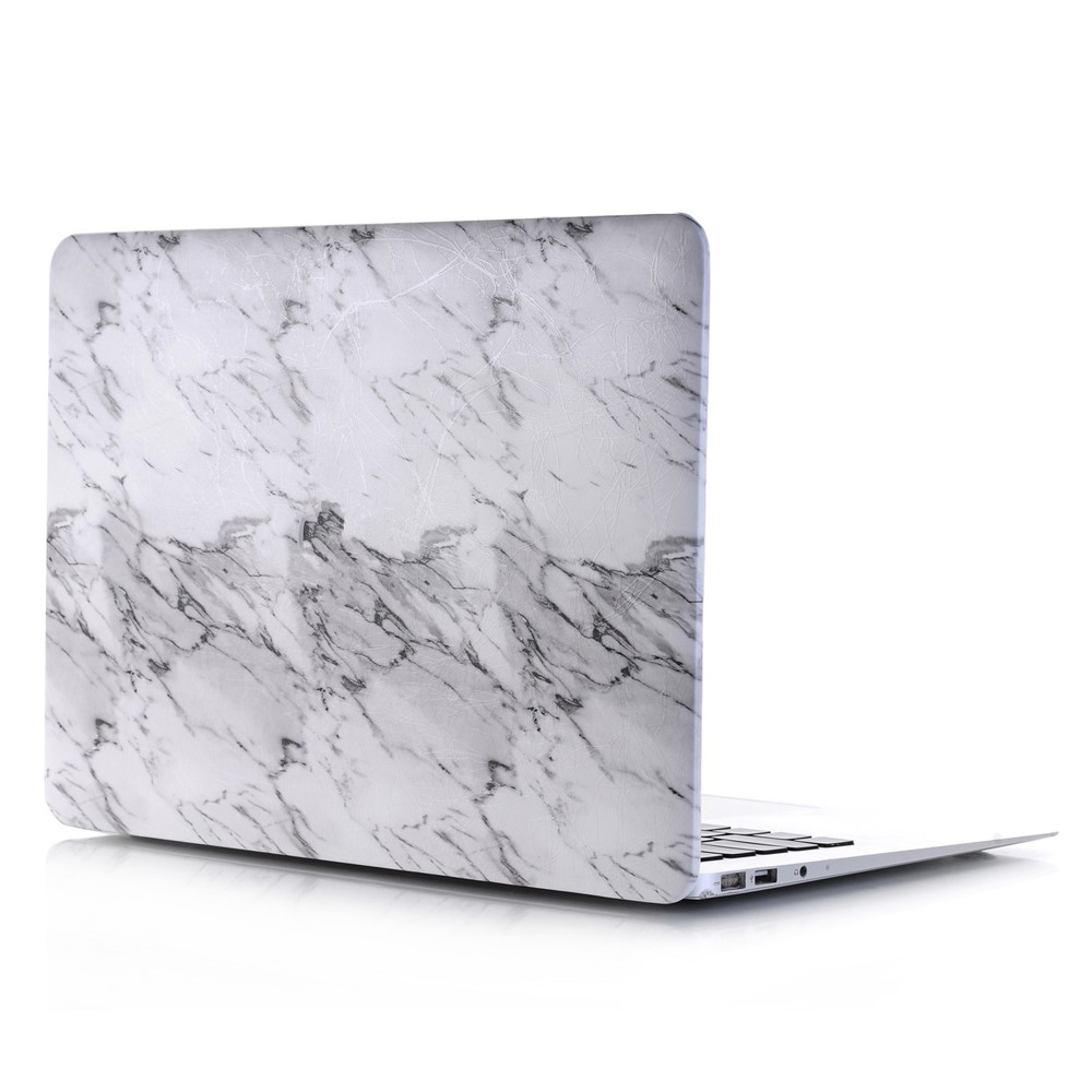 Couvercle De Protection Pour Ordinateur Portable En Cuir De Marbre PU En Cuir Pour MacBook Air 13.3 "Display De Rétine A2179 (2020) / 13.3 Pouces (2018) A1932 - Blanc