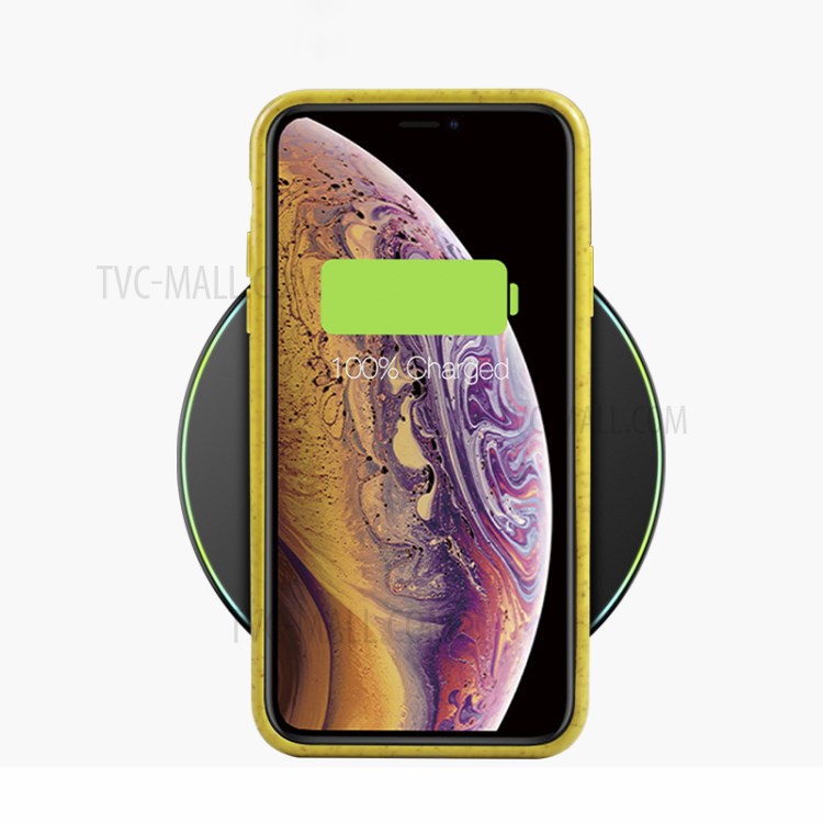 Wheat Straw TPU Edge + Clear Acrylic Back Hybrid Cover for iPhone 11 Pro 5.8 inch - Yellow-3