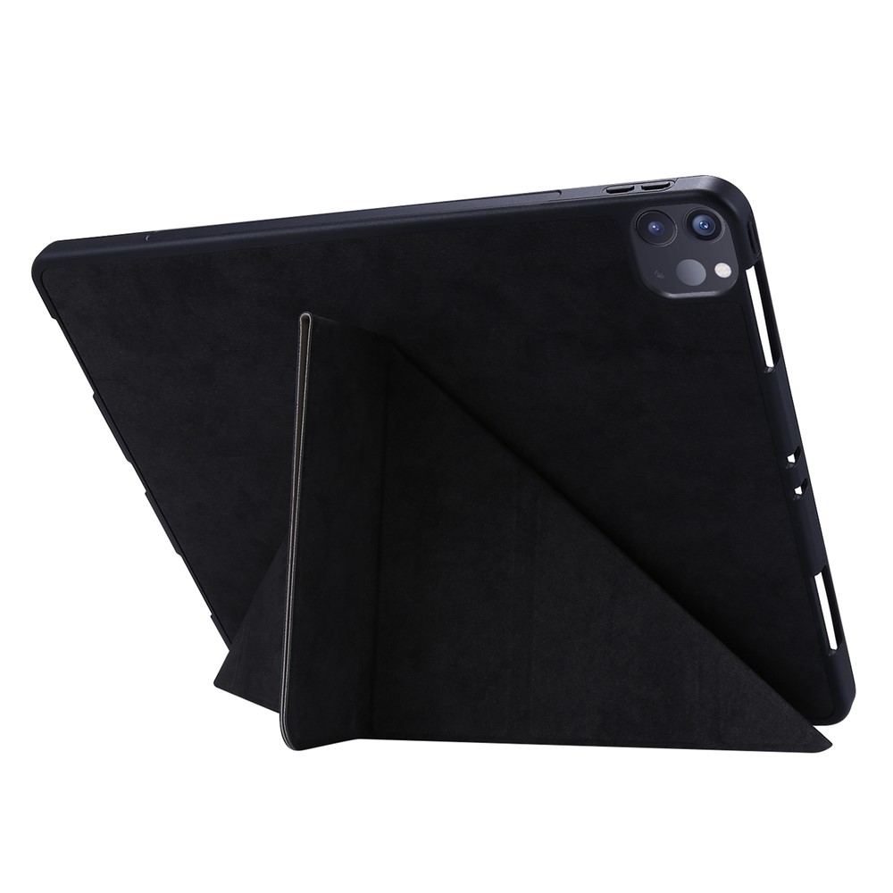 Retro Style Origami Smart Leather Stand Tablet Case for iPad Pro 12.9-inch (2020) - Black-5