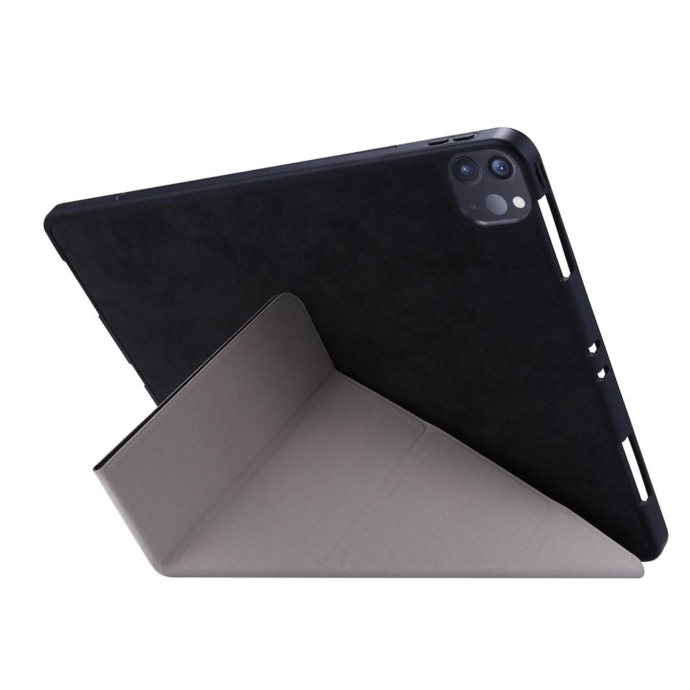 Retro Style Origami Smart Leather Stand Tablet Case for iPad Pro 12.9-inch (2020) - Black-6