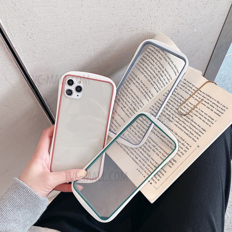 Dual Color Frame TPU + PC Clear Back Phone Cover for iPhone 11 Pro Max 6.5 inch - Red-3