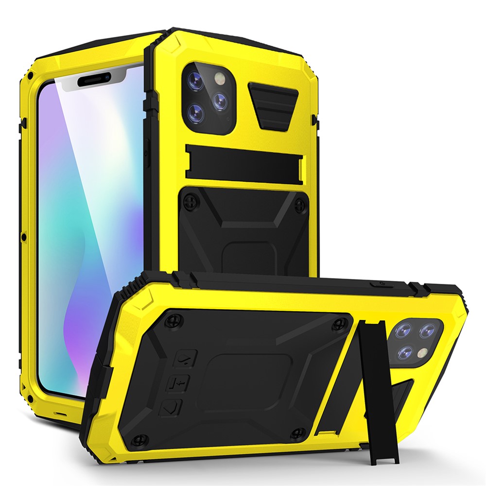R-JUST Shockproof Dustproof Waterproof 360° Protective Case with Kickstand for iPhone 11 Pro Max 6.5 inch - Yellow