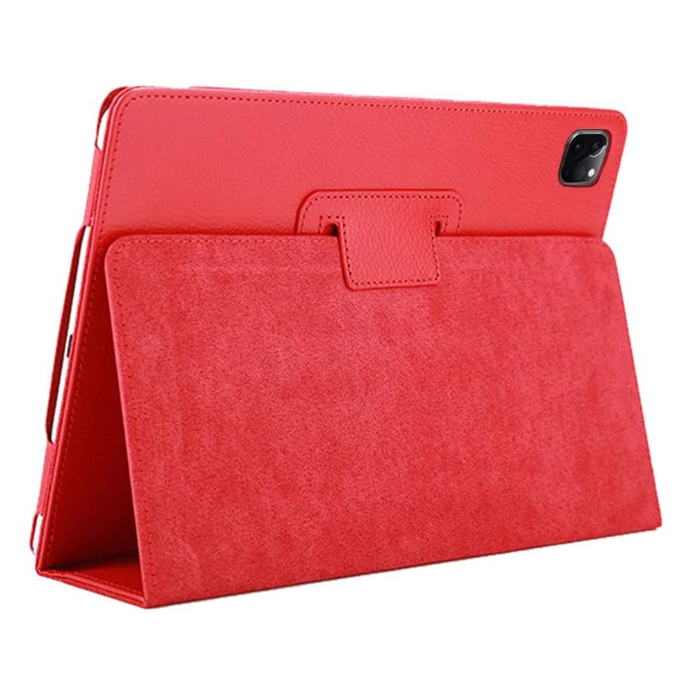 Litchi Surface Flip Stand Leather Tablet Cover for iPad Pro 12.9 (2022) (2021) (2020) - Red