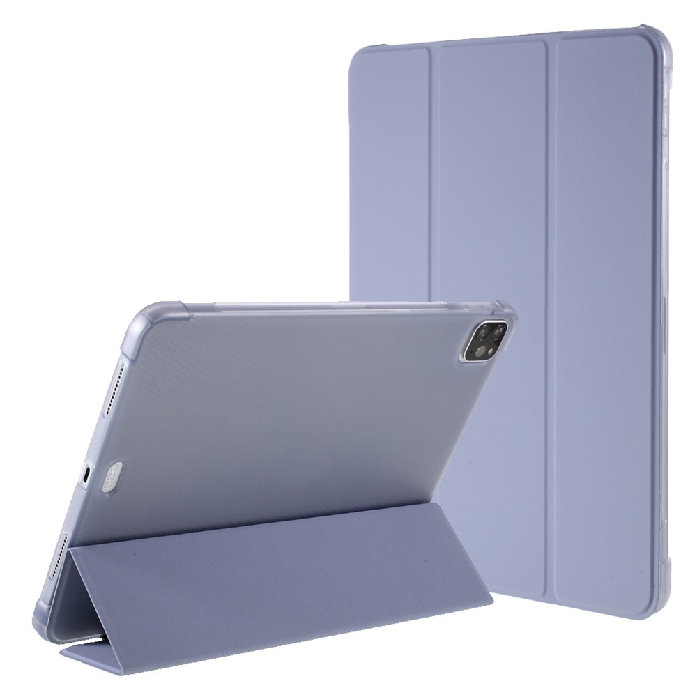 Tri-fold Stand Smart Leather Tablet Case with Pen Slot for iPad Pro 11-inch (2021)(2020)(2022) - Purple