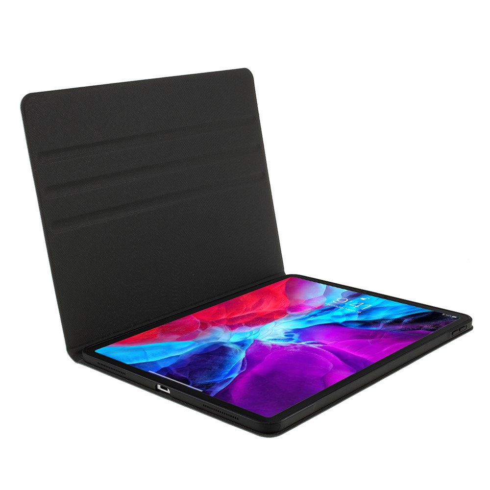 Cloth Texture PU Leather Stand Tablet Cover for iPad Pro 12.9-inch (2020) / (2018) - Black-8