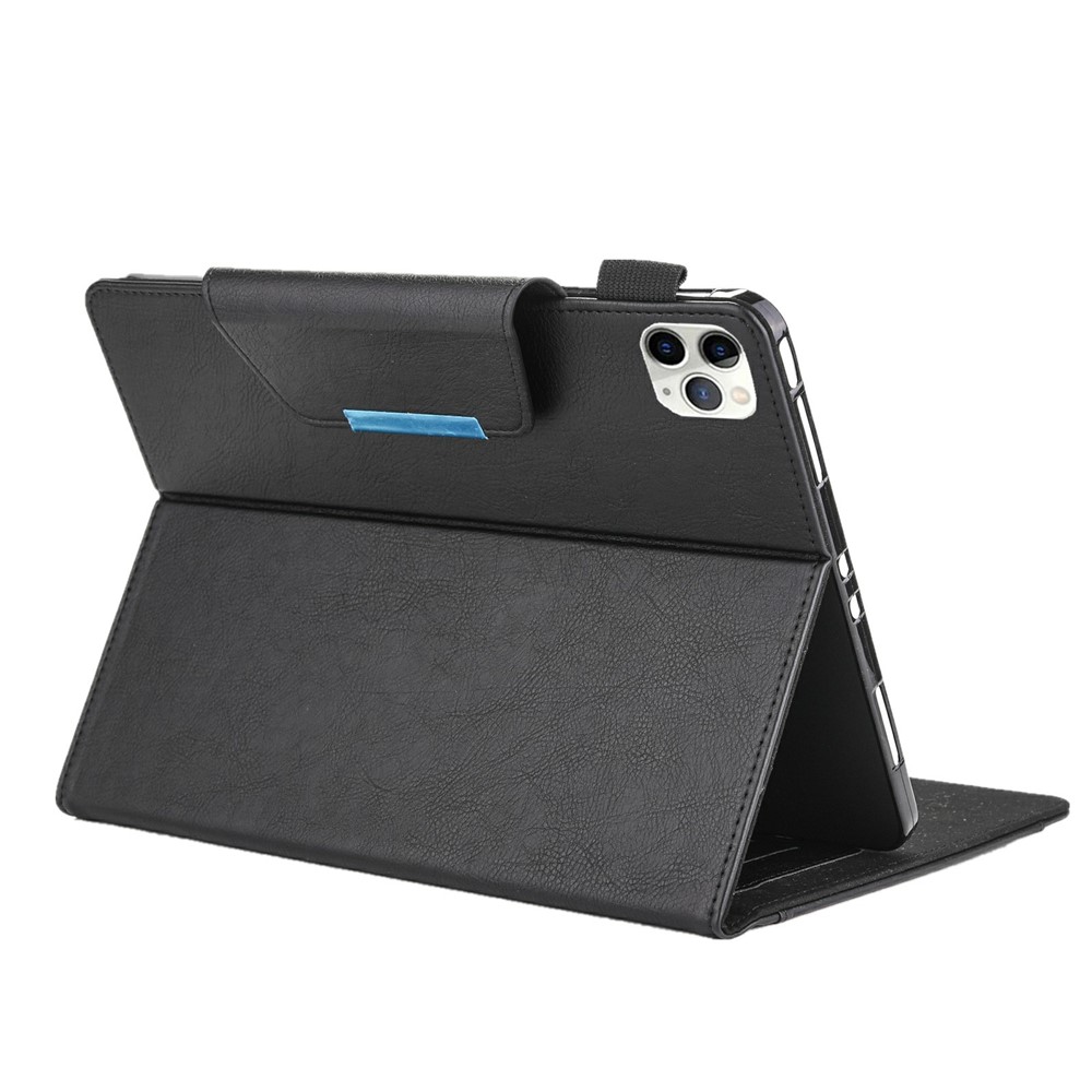 Metal Buckle Wallet Stand Leather Smart Cover Tablet Shell for iPad Pro 11-inch (2020)/(2018) - Black-3