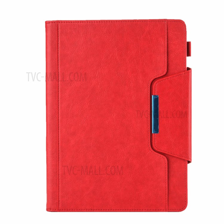 Metal Buckle Wallet Stand Leather Smart Cover Tablet Shell for iPad Pro 11-inch (2020)/(2018) - Red-1