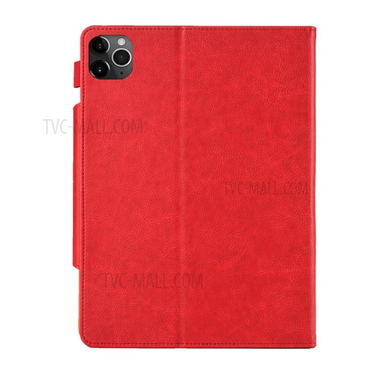 Metal Buckle Wallet Stand Leather Smart Cover Tablet Shell for iPad Pro 11-inch (2020)/(2018) - Red-2