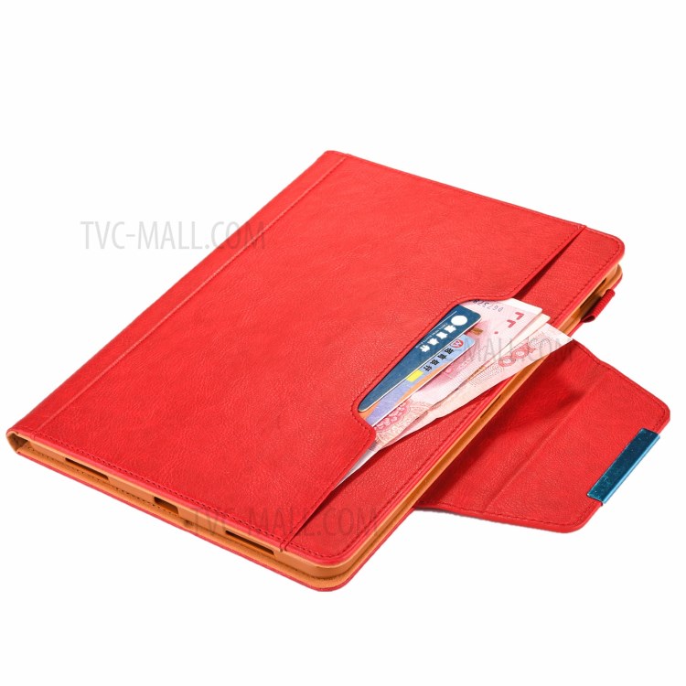 Metal Buckle Wallet Stand Leather Smart Cover Tablet Shell for iPad Pro 11-inch (2020)/(2018) - Red-3