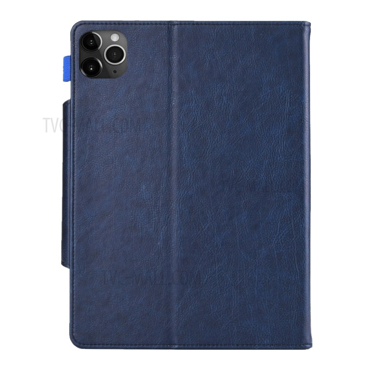Metal Buckle Wallet Stand Leather Smart Cover Tablet Shell for iPad Pro 11-inch (2020)/(2018) - Blue-2