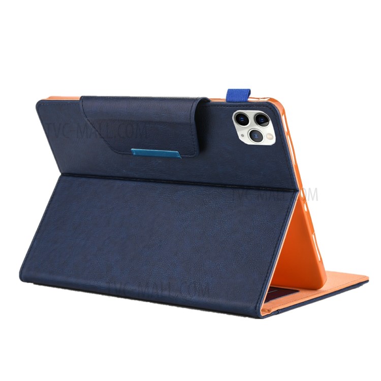 Metal Buckle Wallet Stand Leather Smart Cover Tablet Shell for iPad Pro 11-inch (2020)/(2018) - Blue-3