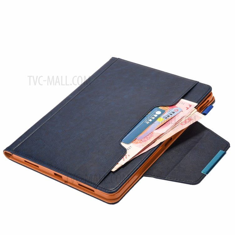 Metal Buckle Wallet Stand Leather Smart Cover Tablet Shell for iPad Pro 11-inch (2020)/(2018) - Blue-4
