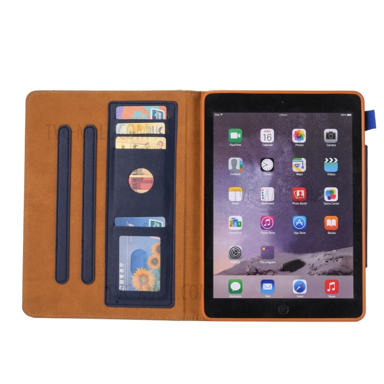 Metal Buckle Wallet Stand Leather Smart Cover Tablet Shell for iPad Pro 11-inch (2020)/(2018) - Blue-6