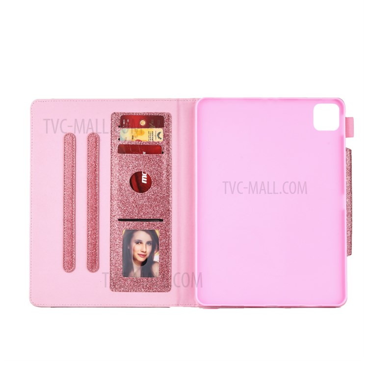 Metal Buckle Wallet Stand Leather Smart Cover Tablet Shell for iPad Pro 11-inch (2020)/(2018) - Rose Gold-6