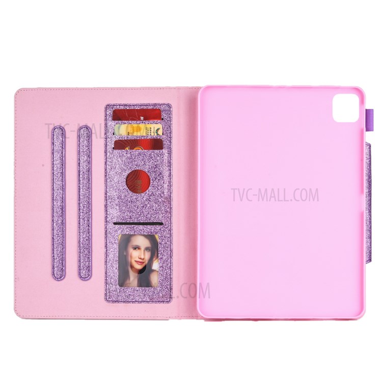 Metal Buckle Wallet Stand Leather Smart Cover Tablet Shell for iPad Pro 11-inch (2020)/(2018) - Purple-5