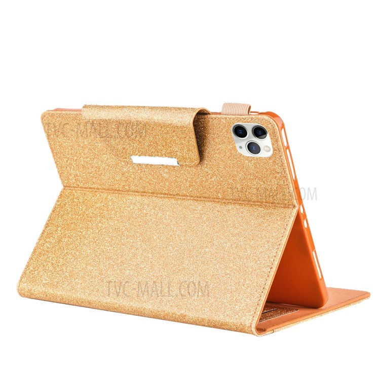 Metal Buckle Wallet Stand Leather Smart Cover Tablet Shell for iPad Pro 11-inch (2020)/(2018) - Gold-3