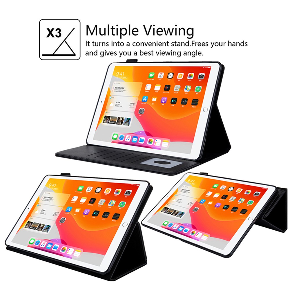 Metal Buckle Card Slots Stand Leather Smart Cover with Hand Strap for iPad Pro 11-inch (2020)/(2018) - Black-5