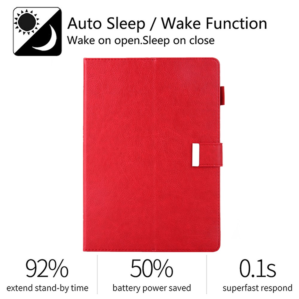 Metal Buckle Card Slots Stand Leather Smart Cover with Hand Strap for iPad Pro 11-inch (2020)/(2018) - Red-3