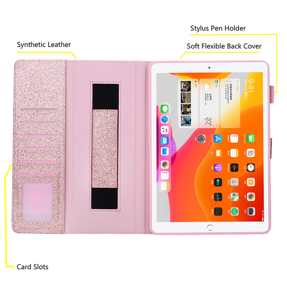Metal Buckle Card Slots Stand Leather Smart Cover with Hand Strap for iPad Pro 11-inch (2020)/(2018) - Rose Gold-4