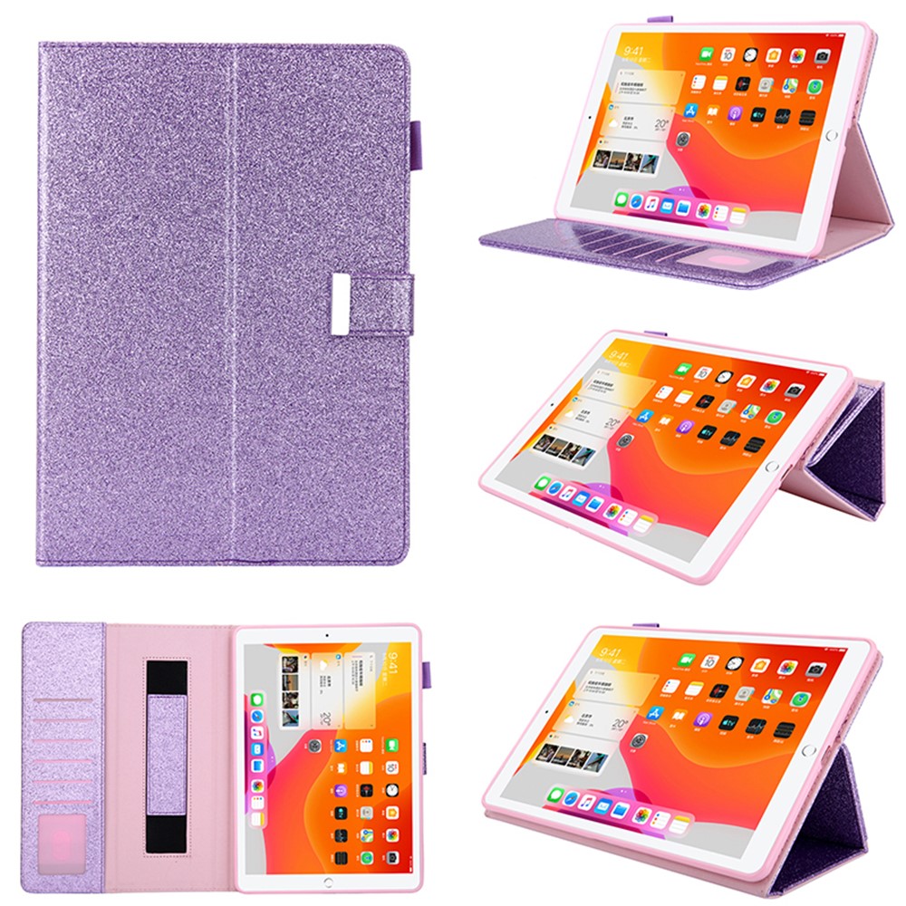 Metal Buckle Card Slots Stand Leather Smart Cover with Hand Strap for iPad Pro 11-inch (2020)/(2018) - Purple-1