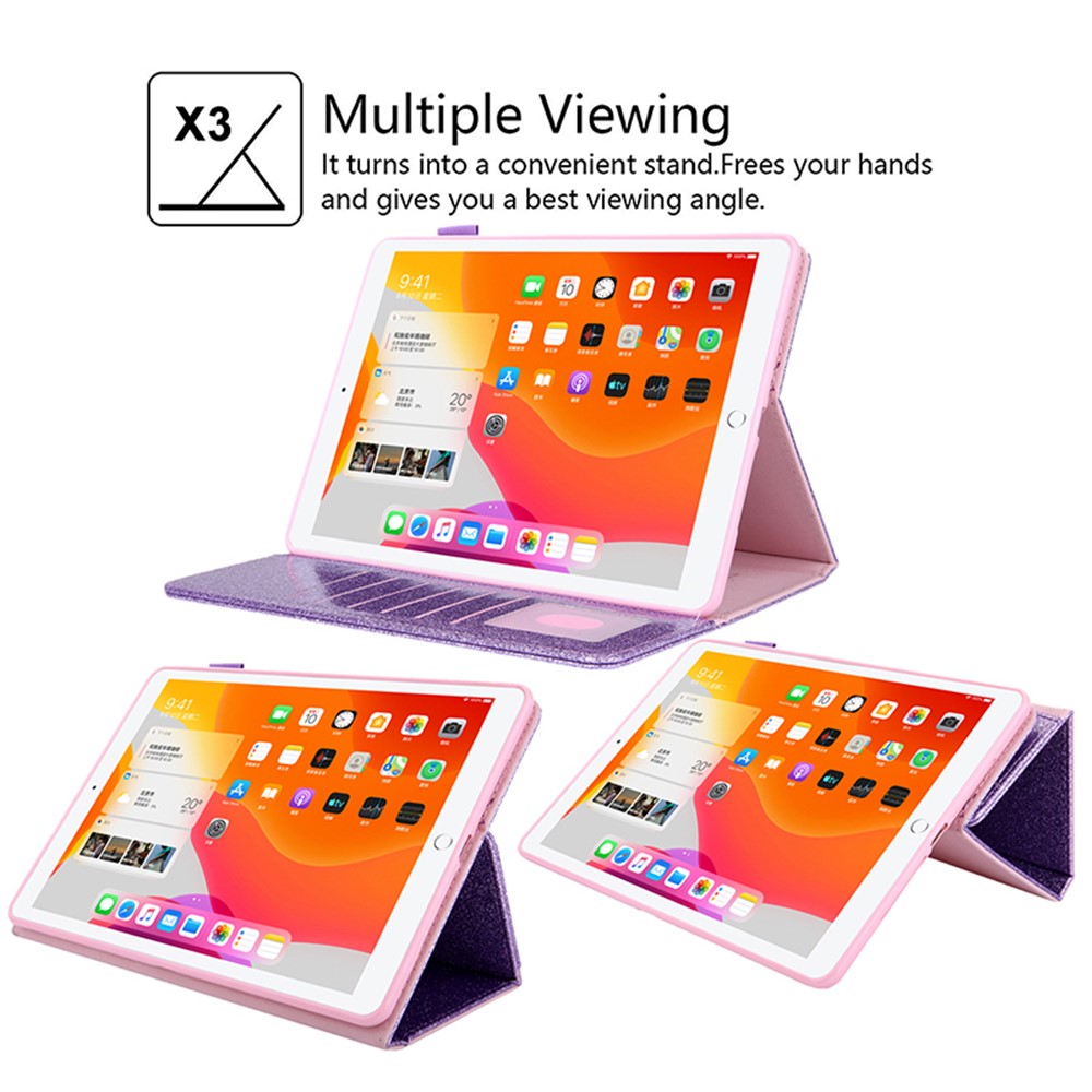 Metal Buckle Card Slots Stand Leather Smart Cover with Hand Strap for iPad Pro 11-inch (2020)/(2018) - Purple-5