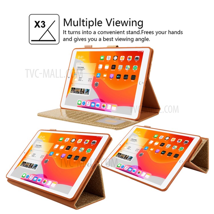 Metal Buckle Card Slots Stand Leather Smart Cover with Hand Strap for iPad Pro 11-inch (2020)/(2018) - Gold-5