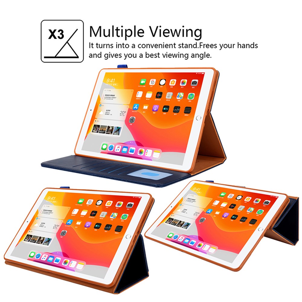 Metal Buckle Card Slots Stand Leather Smart Cover with Hand Strap for iPad Pro 11-inch (2020)/(2018) - Blue-5