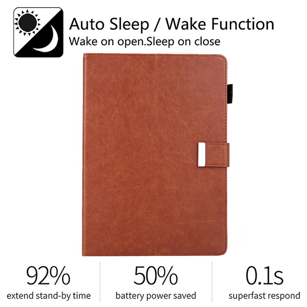 Metal Buckle Card Slots Stand Leather Smart Cover with Hand Strap for iPad Pro 11-inch (2020)/(2018) - Brown-3