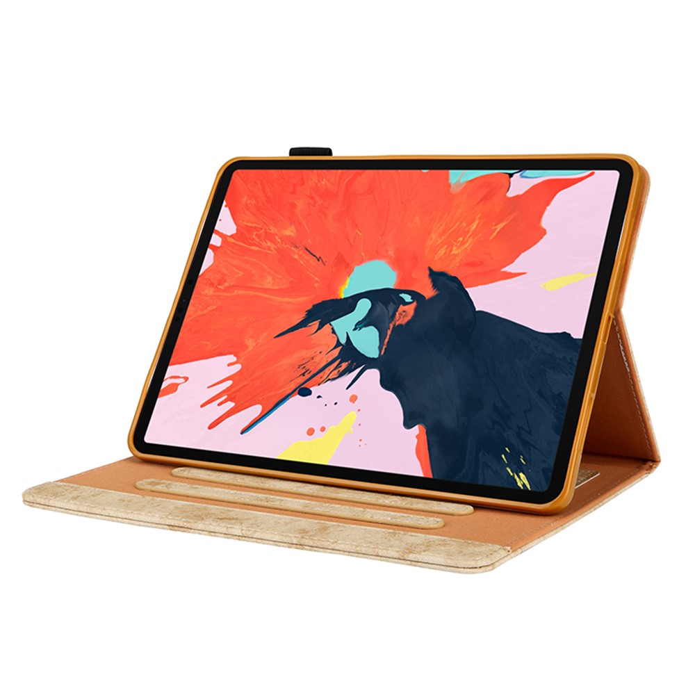 Business Style Auto Wake & Sleep Leather Stand Case with Card Holder for iPad Pro 11-inch (2020)/(2018) - Light Yellow-4
