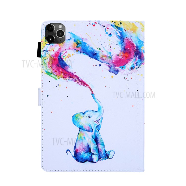Pattern Printing Multi-angle Stand Leather Card Slot Tablet Case for iPad Pro 11-inch (2020)/(2018) - Elephant-2