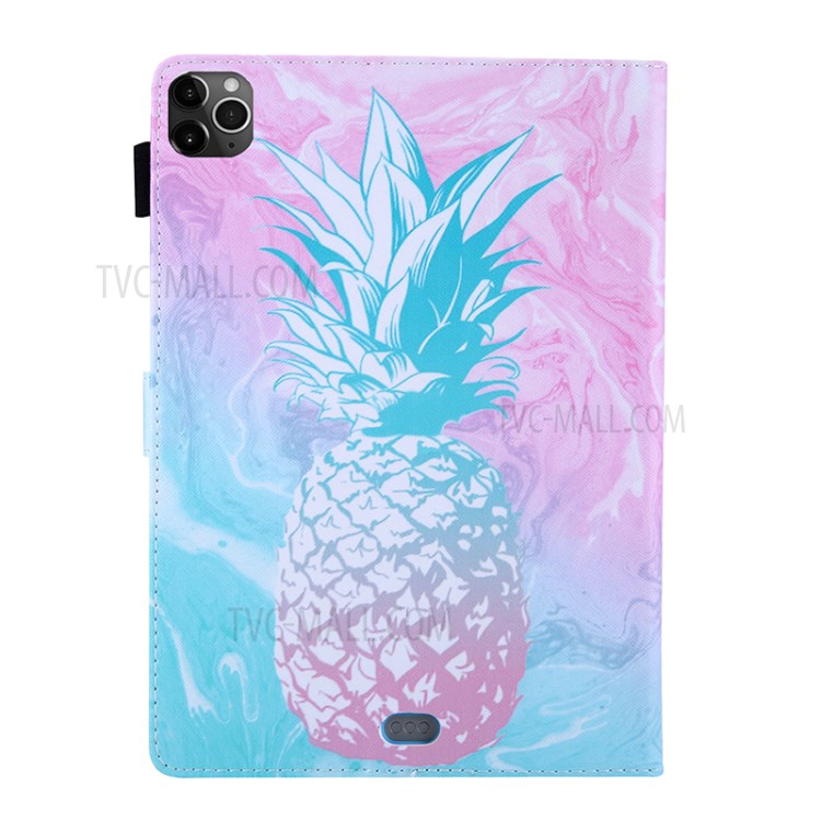 Pattern Printing Multi-angle Stand Leather Card Slot Tablet Shell for iPad Pro 11-inch (2020)/(2018) - Pink Pineapple-2