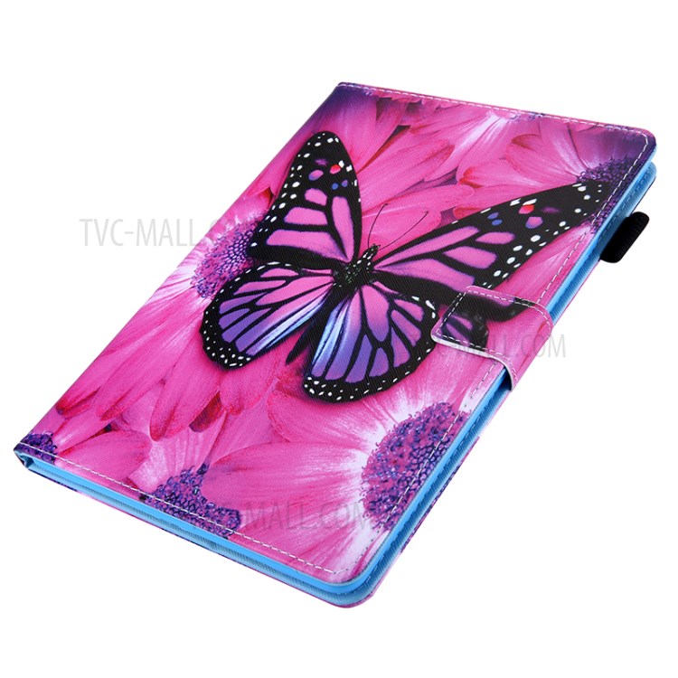 Pattern Printing Multi-angle Stand Leather Card Slot Tablet Shell for iPad Pro 11-inch (2020)/(2018) - Flower and Pink Butterfly-3