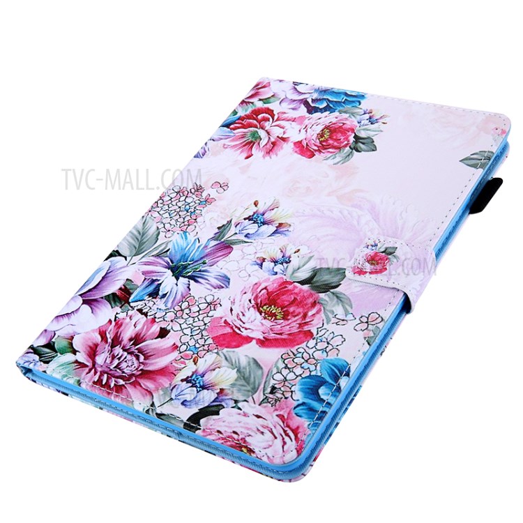 Pattern Printing Multi-angle Stand Leather Card Slot Tablet Shell for iPad Pro 11-inch (2020)/(2018) - Flowers-3