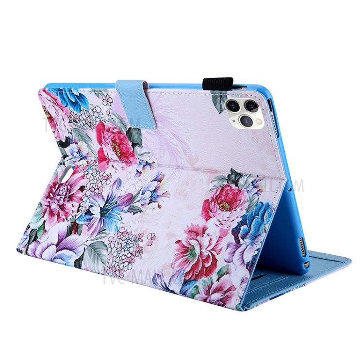 Pattern Printing Multi-angle Stand Leather Card Slot Tablet Shell for iPad Pro 11-inch (2020)/(2018) - Flowers-4