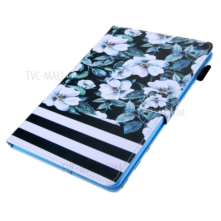 Pattern Printing Multi-angle Stand Leather Card Slot Tablet Shell for iPad Pro 11-inch (2020)/(2018) - Flower and Stripes-3