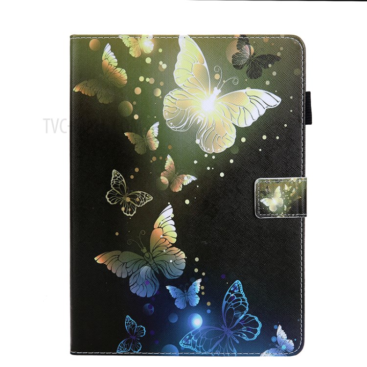 Pattern Printing Multi-angle Stand Leather Card Slot Tablet Shell for iPad Pro 11-inch (2020)/(2018) - Gold Butterflies-1