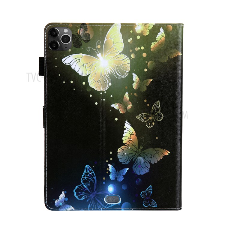 Pattern Printing Multi-angle Stand Leather Card Slot Tablet Shell for iPad Pro 11-inch (2020)/(2018) - Gold Butterflies-2