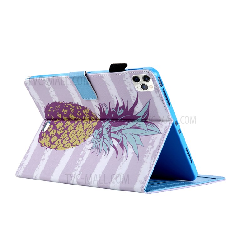 Pattern Printing Multi-angle Stand Leather Card Slot Tablet Shell for iPad Pro 11-inch (2020)/(2018) - Pineapple-3