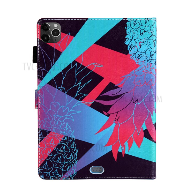 Pattern Printing Multi-angle Stand Leather Card Slot Tablet Shell for iPad Pro 11-inch (2020)/(2018) - Glare Pineapple-2
